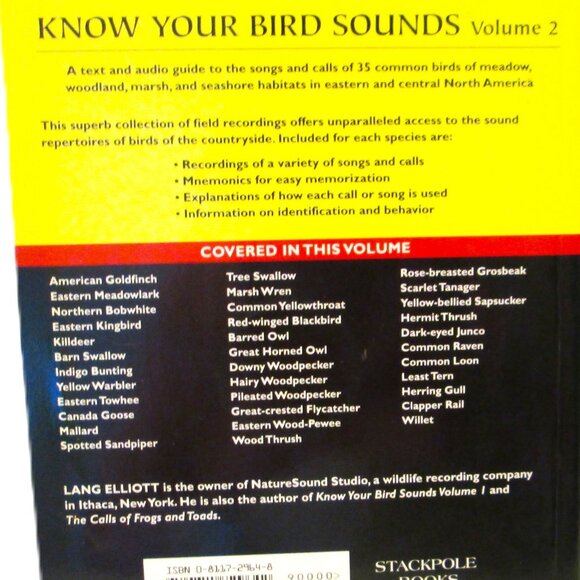 NWOT Know Your Bird Sounds Book Volume 2  Lang Elliott Audio CD Vol 2 - Picture 13 of 14